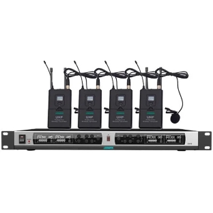 Микрофонная система DSPPA D5842 беспроводная True Diversity UHF (4 микрофона клипсового типа)