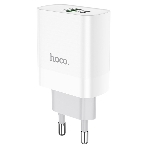 Сетевое зарядное устройство HOCO C80A Rapido 1xUSB + 1xUSB-C, 3.1A, 20W, белый