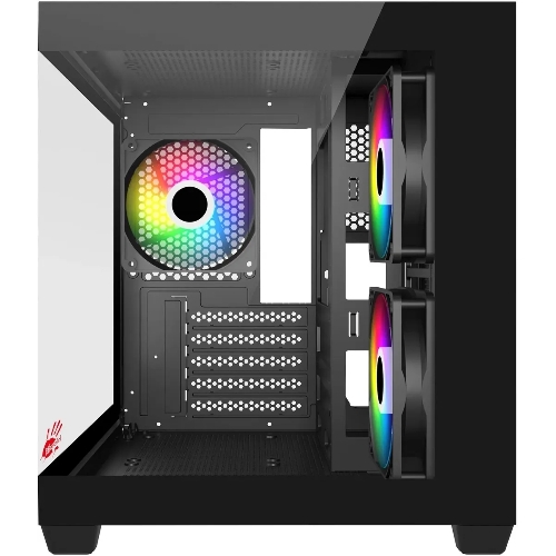 Компьютерный корпус Bloody CC-121 черный без БП mATX 7x120мм 1xUSB 2.0 1xUSB 3.0 audio