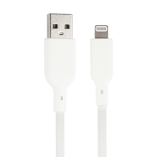 Кабель QUMO, MFI С48, USB-A на Apple 8 pin, силиконовый, 1м, 2,4A, 5V, 12W (белый)
