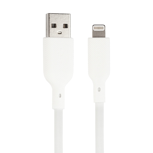 Кабель QUMO, MFI С48, USB-A на Apple 8 pin, силиконовый, 1м, 2,4A, 5V, 12W (белый)