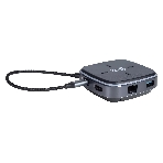 Многофункциональная док-станция Intrend ITACS-9W Type-C с беспроводной зарядкой 3 встроенных высокоскоростных USB 3.0, встроенный высокоскоростной TF и SD карт ридер, разъем RJ-45 для подключения к локальной сети HDMI 4K/30Hz, 60W Power Delivery порт,