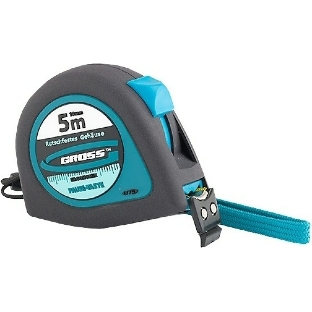 Рулетка GROSS 31102 ''ergonomisch'' 5м x 19мм магнитный обрезиненный зацеп