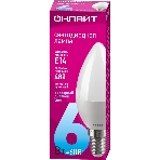 Лампа светодиодная ОНЛАЙТ 61127 OLL-C37-6-230-6.5K-E14-FR