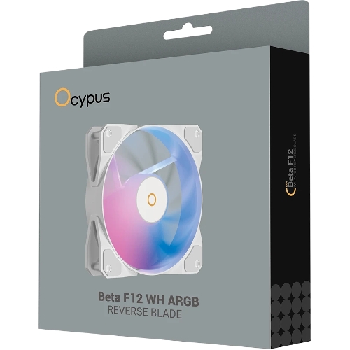 Кулер для процессора Ocypus Beta F12 WH ARGB, 120x120x25мм, 4-PIN PWM, 800-1600 RPM, 29 DBA MAX, HYDRO BEARING