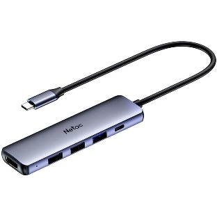 USB-концентратор Netac WF13, USB Type-C, USB/HDMI/USB Type-C, USB