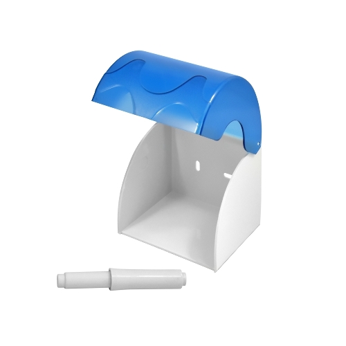 Диспенсер туалетной бумаги, малый Puff 7105, синий, пластиковый, 14,5х15,5х14,4 см