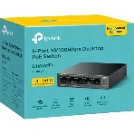 Коммутатор настольный TP-Link LS105LP с 5 портами 10/100 Мбит/с (4 порта PoE)