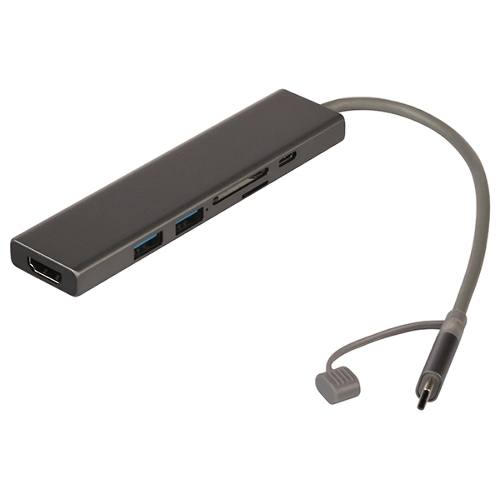Док-станция Qumo Dock 7 HB-0008, USB Type-C, PD/HDMI/USB 3.0/SD/Micro SD, USB Type-C
