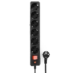 Сетевой фильтр Гарнизон ECL-6-B-1.8, 6 р, 10А, 1.8 м, ур.защиты 4, черный, пакет