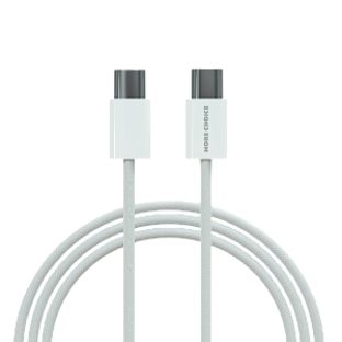 Кабель MORE CHOICE (4620202550361) K75a нейлон USB 3.0A PD 60W для Type-C Type-C 1м белый