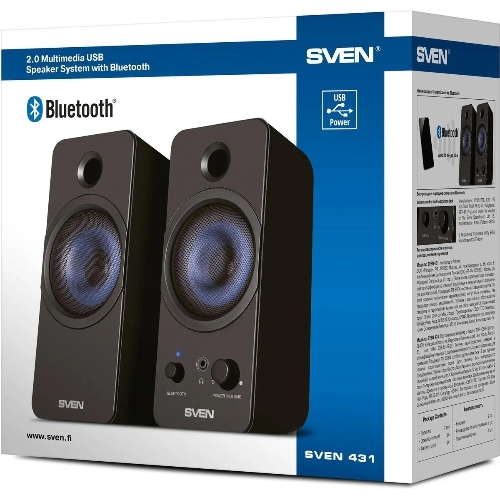 Акустическая система SVEN АС 431, черный (6 Вт, питание USB, Bluetooth)