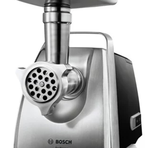 Мясорубка электрическая Bosch MFW68640 черный, 2200 Вт, 4.3 кг/мин, реверс, металлический лоток, насадки - 5