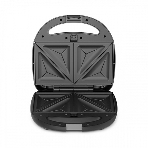Вафельница BQ ST2001 черный, 4 in 1. MultiChef, 800 Вт, многофункциональный прибор 4 в 1, 4 пары панелей в комплекте: гриль, венские вафли, сэндвич, орешки, антипригарное покрытие панелей Non-Stick PRO, равномерный нагрев, вертикальное хранение, отсек для хранения шнура, 2 индикатора работы: нагрева и питания, диапазон температур нагрева: 230 °С, ненагревающаяся ручка, противоскользящие ножки, длина шнура: 0.7 м, напряжение: 220-240 В, 50-60 Гц, защита от поражения электротоком: класс I