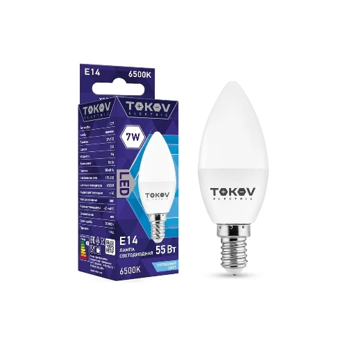 Лампа светодиодная TOKOV ELECTRIC 7Вт С37 6500К Е14 176-264В