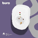 Сетевой фильтр Buro 100SH-W (1 розетка) белый, коробка