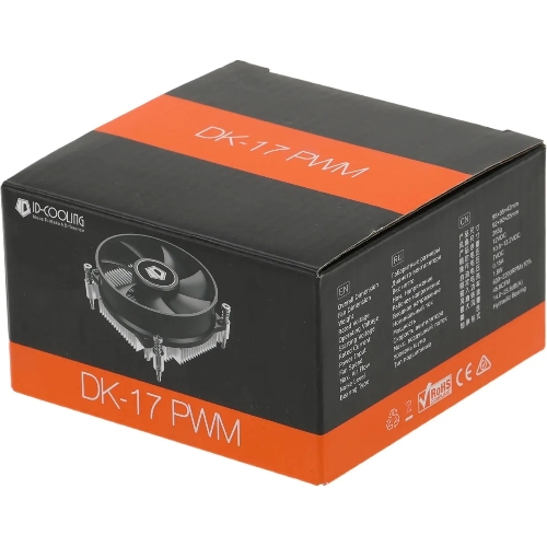 Кулер ID-COOLING DK-17 PWM серебристый/черный 92мм алюминий 2200rpm 26db 4-pin 65W 42мм