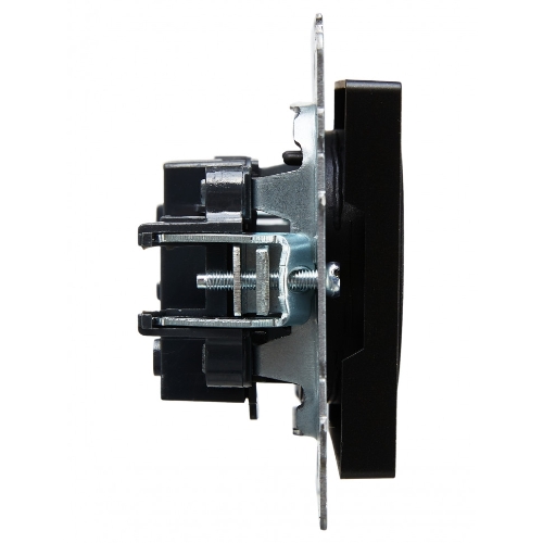 Розетка 1-местная IEK BRITE РС10-1-0-БрЧ (BR-R10-10-K02) без заземления, без защитных шторок, 10А, черный