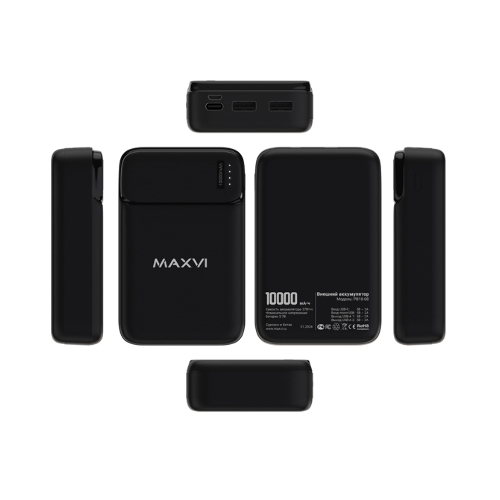 Портативный аккумулятор Maxvi PB10-08 10000 мАч, 2A, 2хUSB/Type-C/MicroUSB