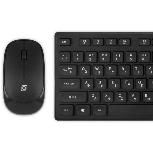 Комплект клавиатура+мышь Oklick S255W беспроводной, USB, 1200 DPI, чёрный