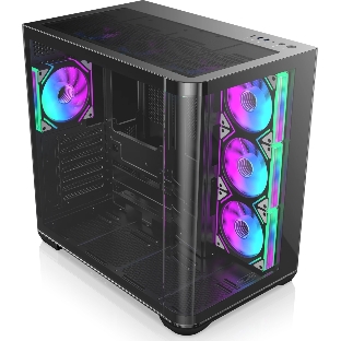 Компьютерный корпус без блока питания Case Raijintek ATREUS BT4, Midi-Tower, TG, 4x120мм ARGB, 2xUSB-A 3.0 + 1xUSB Type-C, E-ATX, ATX, mATX, mITX черный
