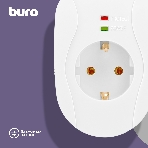 Сетевой фильтр Buro 100SH-W (1 розетка) белый, коробка