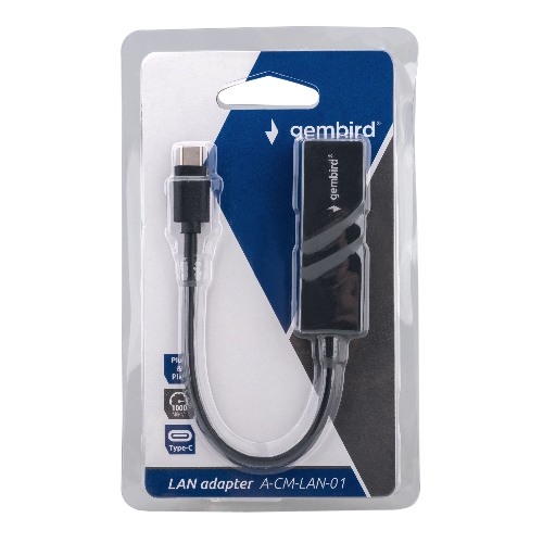 Сетевой адаптер Ethernet Gembird A-CM-LAN-01 USB C-type - Fast Ethernet adapter