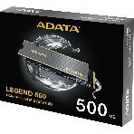 Накопитель SSD ADATA LEGEND 860, 500Gb, PCIe 4.0 x4, M.2 2280, NVMe, R/W 5000/3000, с радиатором