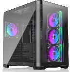 Компьютерный корпус без блока питания Case Raijintek ATREUS BT4, Midi-Tower, TG, 4x120мм ARGB, 2xUSB-A 3.0 + 1xUSB Type-C, E-ATX, ATX, mATX, mITX черный