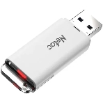 Флешка USB Netac U185 (NT03U185N-064G-32WH), 64Gb, USB 3.0, R/W 100/25, белый/серый