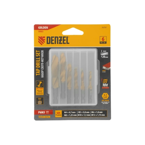 Набор сверл-метчиков Denzel М4-М12, Р6М5
