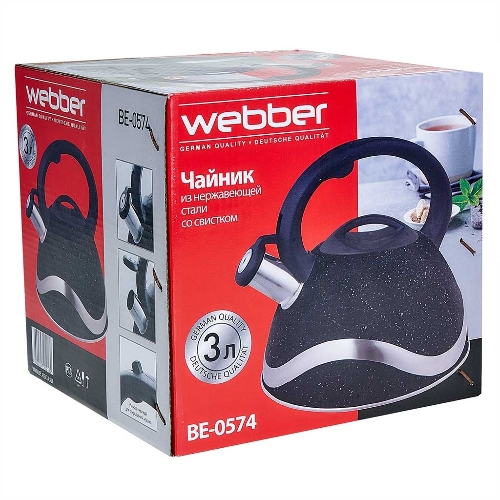 Чайник для плиты со свистком WEBBER BE-0574 3 л черный