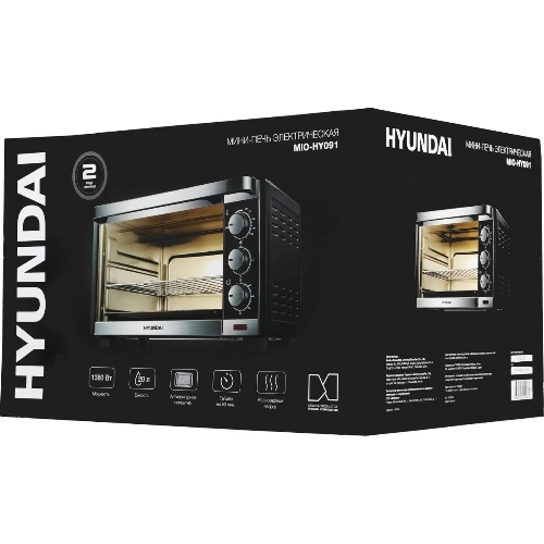 Мини-печь Hyundai MIO-HY091 20 л, 1380 Вт, черный