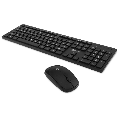 Комплект клавиатура+мышь Oklick S255W беспроводной, USB, 1200 DPI, чёрный