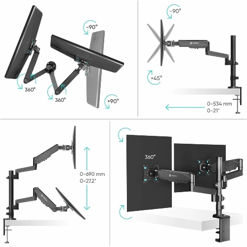 Кронштейн (держатель) ONKRON G140 для двух мониторов 13