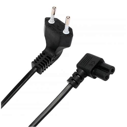 Кабель питания Cablexpert PC-184A-VDE-1.8M CEE 7/16-C7, 2x0.75мм2, 2.5А, VDE, угл.разъемы, 1.8м, черный, пакет