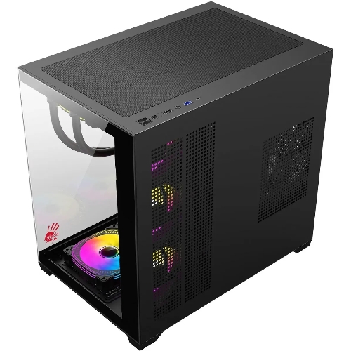 Компьютерный корпус Bloody CC-122 черный без БП ATX 10x120мм 1xUSB2.0 1xUSB3.0 audio