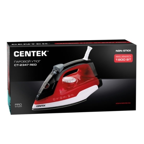 Утюг Centek СТ-2347 красный, 1800 Вт, 20 г/мин, 80 г/мин, 200 мл