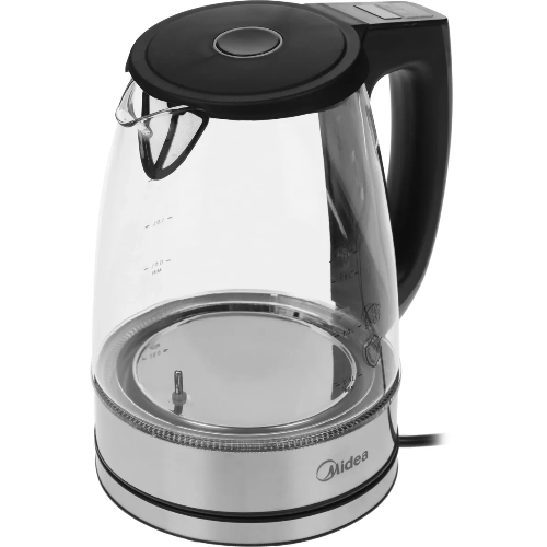 Чайник электрический Midea MK-8019, мощность 2200 Вт, объем 1.7 л, цифровой дисплей, регулировка температуры нагрева, 6 режимов нагрева, поддержание температуры, подсветка