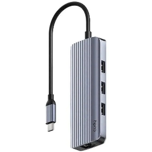 USB-концентратор CUDY UH606, USB Type-C, HDMI + RJ-45 + USB, USB Type-C