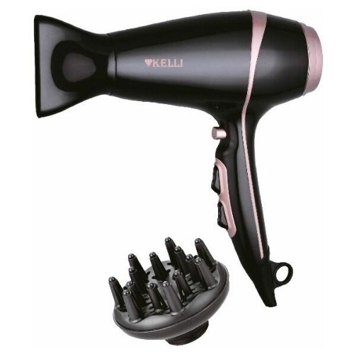 Фен Kelli KL-1129 черный/розовый, 2400 Вт