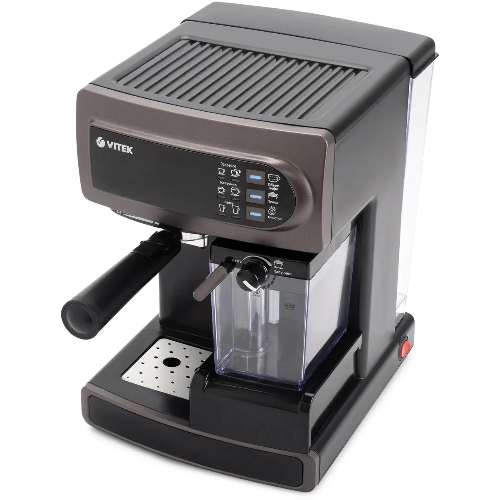 Кофеварка рожковая Vitek VT-1517 SR серый, исп. кофе - молотый, 1.65 л, 1238 Вт, 15 Бар