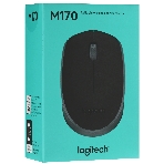 Мышь беспроводная Logitech M170 черный/темно-серый, 1000 dpi, радиоканал, USB, кнопки - 3