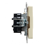Розетка 1-местная IEK BRITE РС10-1-0-БрКр (BR-R10-10-K10) 10А, без заземления, без защитных шторок, бежевый