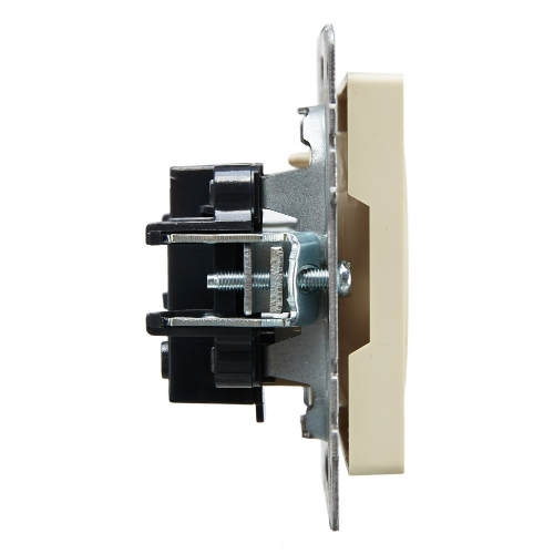 Розетка 1-местная IEK BRITE РС10-1-0-БрКр (BR-R10-10-K10) 10А, без заземления, без защитных шторок, бежевый