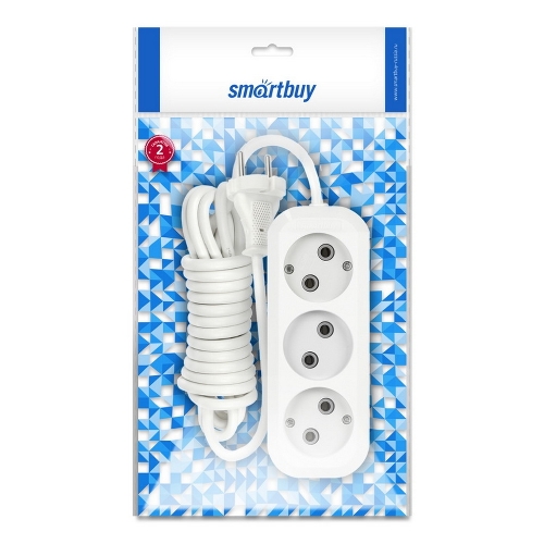 Удлинитель бытовой Smartbuy (SBE-10-3-03-N) 3 гнз х 3,0 м (10А/2.2 кВт, ПВС 2х1.0)