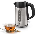 Чайник электрический Bosch TWK4P440 1.7 л, 2400 Вт, нержавеющая сталь/черный (корпус: нержавеющая сталь)