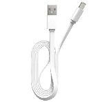 Кабель Maxvi MC-03F white USB-A - Lightning, 2A Плоский кабель, ток макс. нагрузки 2А, макс. напряжение 5V; стандарт USB 2.0; длина 1м, материал PVC, белый