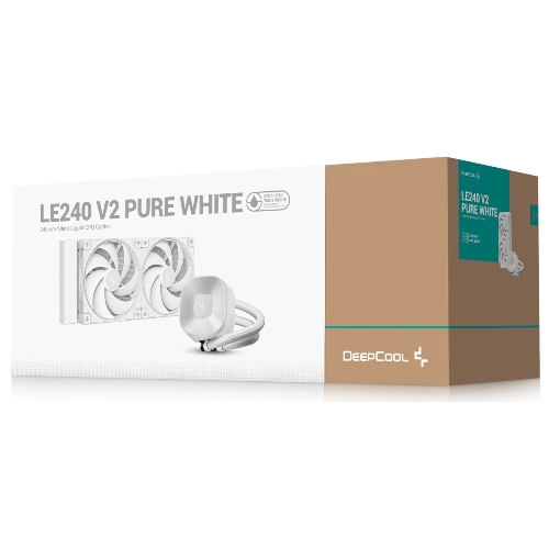 Система водяного охлаждения Deepcool LE240 V2 Pure Soc-AM5/AM4/1200/1700/1851 белый 4-pin 28.2-31.6dB Al 220W 1266gr Ret (R-LE240PURE-WHLNMD-G-1)