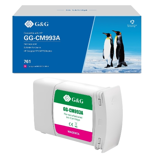 Картридж струйный G&G GG-CM993A 761 пурпурный (400 мл) для HP Designjet T7100/T7200
